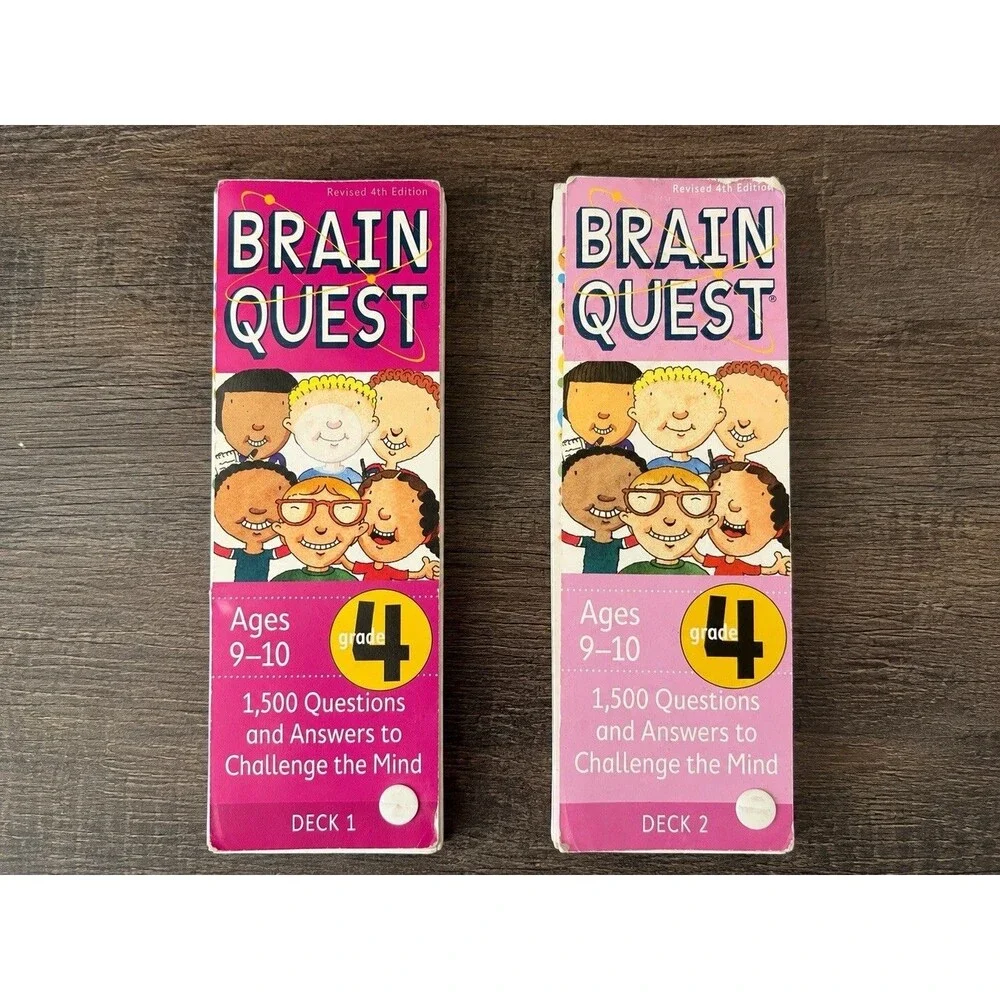 Brain Quest Grade 4 Deck 2 Ages 9-10 Educational Question Cards Multicolor